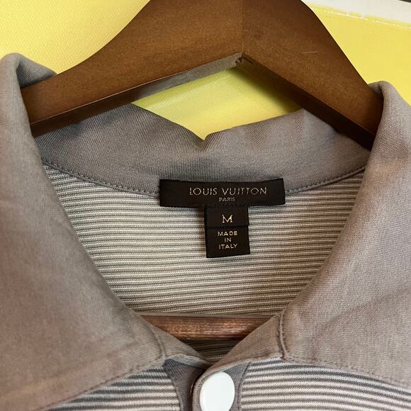 Louis Vuitton Polo Shirt Grey Striped (Men’s Medium) 100% authentic - Picture 3 of 6